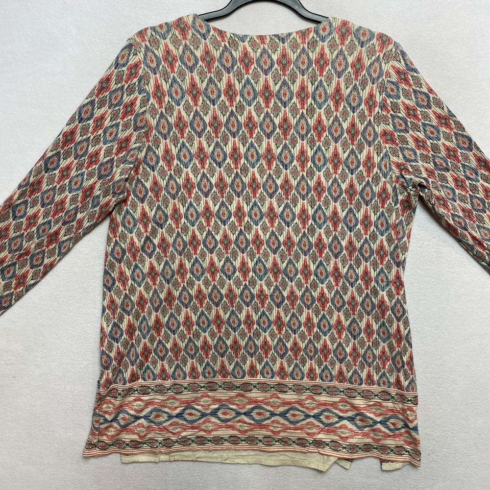 J. Jill Top Womens Medium Multicolor Long Sleeve Supima Tunic Geometric - Picture 7 of 10